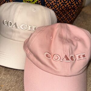 Coach Pink and Cream Baseball Caps